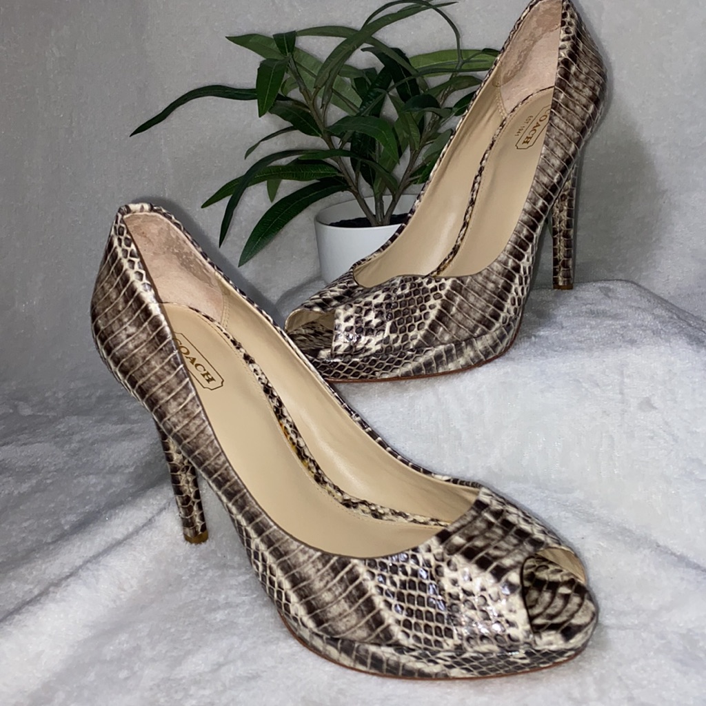 Coach Selma Python Pumps